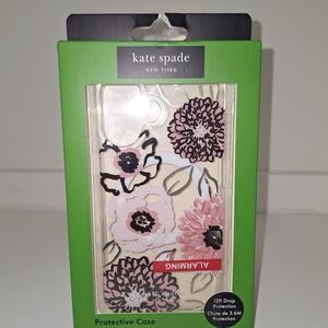 NIB Kate Spade Pink & Black Floral Phone Case